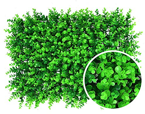 BAILR Artificial Emulación Musgo Césped 4pcs, Panel Realista de Hojas de Hiedra Artificial, Césped de Plantas de Pantalla Vertical de Pared Verde Artificial para Interiores y Exteriores