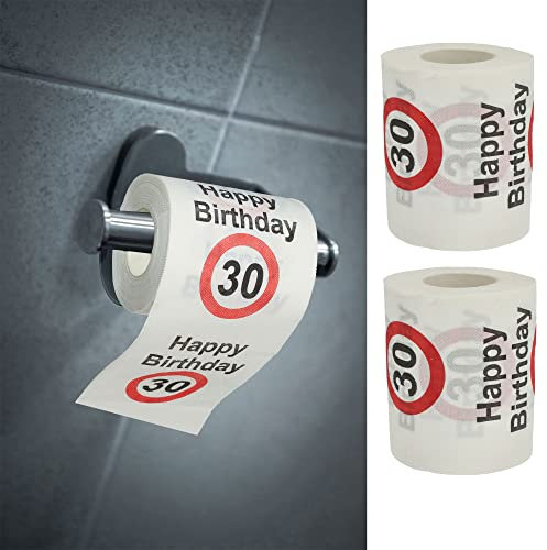 Toilettenpapier 2er Set Happy Birthday30 │30.Geburtstag 24 Meter 2-lagig 180gr/qm │ Klopapier Motivpapier WC-Papier (2 x Toilettenpapier 30)