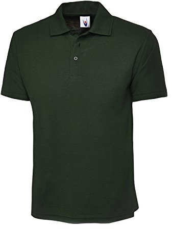 Mens & Womens Classic Polo Shirt Short Sleeve Plain Tee Top Casual Work Sports (M, Bottle)