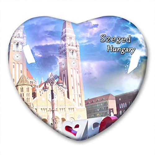 Ungarn Szeged Kühlschrankmagnet Kühlschrankaufkleber Kollektion dekorativer Magnet Reise Souvenir herzförmiges Kristallglas