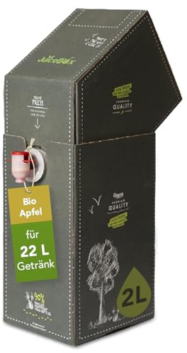 JuiceBox Sirup Original Bio Apfel – Getränkesirup zum Mischen mit Wasser – 2 L ergibt 22 L fruchtiges Getränk – Vegan & Fruchtig lecker