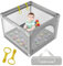 GERCHAM Laufstall Baby 90x90cm Laufgitter Baby mit Sicherheitstür, Baby Laufstall Faltbar für Apartment, Kleines Laufstall, Laufgitter mit Atmungsaktivem Netz und Rutschfeste Basis,Playpen Baby Grau