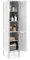 GOPLUS Badezimmerschrank hoch, Hochschrank mit 2 Türen, 5 offene Fächer, Badschrank Badregal für Wohnzimmer, Badzimmer & Küche, 37 x 37 x160 cm (Weiß)