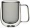 soulnioi 280ML Colored Double Walled Glass Coffee Mugs, Glass Water Cup Milk Cup Tea Mug Insulated Coffee Mug with Handle for Hot&Cold Drink (Grey)