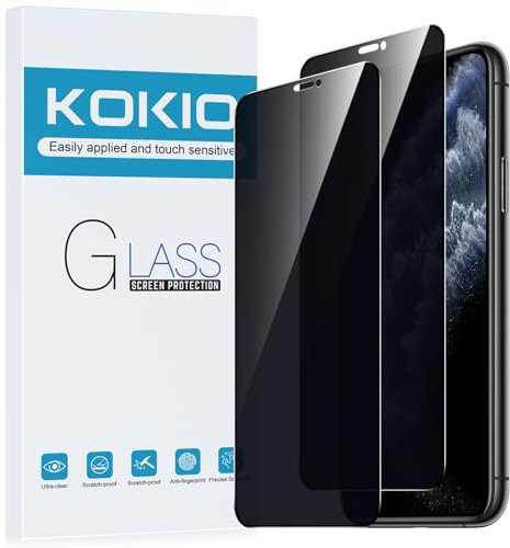 Kokio Sichtschutz Schutzfolie für iPhone 11 Pro Max/iPhone XS Max, 9H Härte Anti-Peep-Schutzglas,Anti-Kratzer,Anti-Spionage Schutz für den Bildschirm,2 Stück