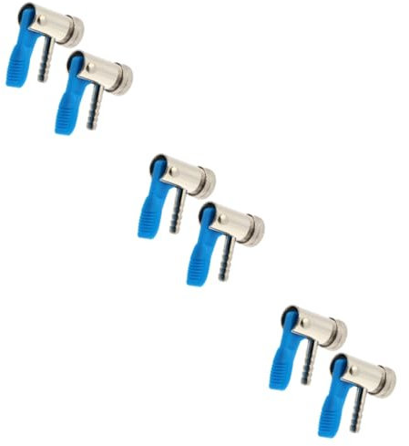 OUNONA 6 STK Aufblasbares Spannfutter Salzmesser für Lebensmittel Kompressor reifenfüller Luftschlauchklemme Reifenfüllfutter für Auto reines Kupfer pneumatische Pumpe Vernickeltes Eisen