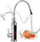 Robinet électrique - Chauffe-eau instantané rotatif à 360° - Avec affichage de la température LED - 3000 W - Chauffage rapide - Pour cuisine, lavabo, salle de bain