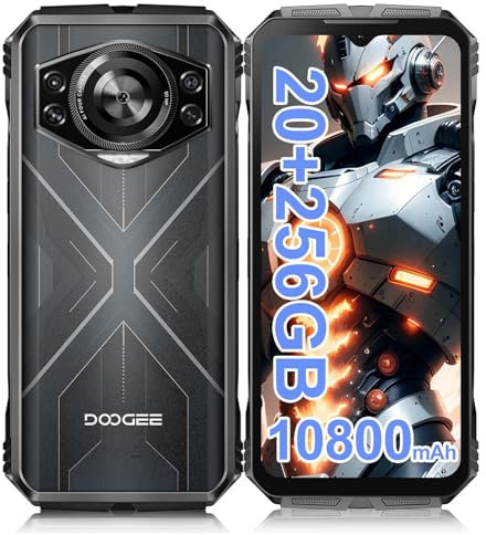 DOOGEE Scyber Outdoor Handy ohne Vertrag Android 14 20GB(8+12)/256GB,10800mAh, 50MP+16MP Outdoor Smartphone 6.6'' FHD+ Octa-Core IP68 Wasserdicht Baustellenhandy 4G Dual SIM/IP68/OTG/NFC/GPS 2024