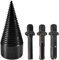 PEESHON Punta Conica Spaccalegna, 42mm Punta Spaccalegna con 3 Impugnature per Trapano, Cono a Vite Spaccalegna, Trapano Spaccalegna, Cono per Trapano per Legno