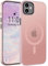 ORDA Magnetic Case for iPhone 11 Case Compatible with MagSafe, for iphone 11 phone case Translucent Matte Back Slim Shockproof Phone Cover phone case for iphone 11 6.1-Inch Pink