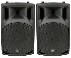 QTX QX15A 15 PAIR OF ACTIVE PA SPEAKERS DJ DISCO 1000W PACKAGE