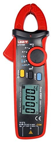 UNI-T Mini UT210D Alta Precisione AC/DC Corrente Tensione Resistenza Capacità Clamp Meter Multimetro Misurazione della Temperatura Gamma Automatica