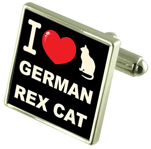 Select Gifts Ich liebe meine Katze Manschettenknöpfe German Rex Katze