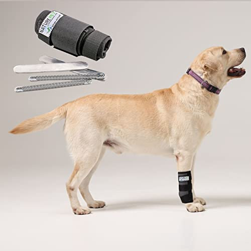 Nature Pet Premium Hunde Handgelenk Bandage/Karpalgelenk Schutz Bandage/Stützbandage für Hunde (S, Grau)