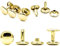 My Belt - 100 Stück Hohlnieten für Leder, Ledernieten 12mm Gold, Doppelkappe Nieten, Gürtelnieten Kappe