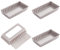 CHEFMADE Mini Juego de sartenes rectangulares, 4 Pulgadas con removible Parte Baja Holgada Antiadherente oblongo Quiche Utensilios para Hornear para Horno y horneado instantáneo