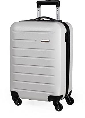 Pierre Cardin Voyager Hartschalenkoffer - Reisegepäck mit 4 Spinnrollen | Teleskopgriff | Hartschalen Koffer CL893, hellgrau, L, Koffer