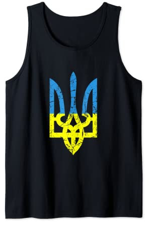 Eine ukrainische Flagge mit Wappen Ukraine Tank Top
