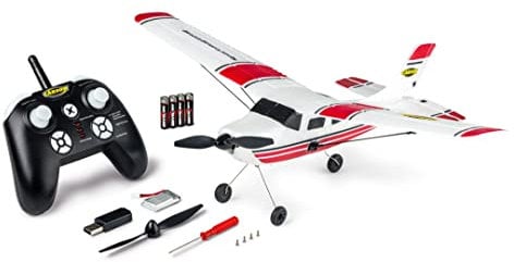 Carson 500505033 RC Sportflugzeug 2, 4 GHz 100% RTR rot - ferngesteuertes Flugmodell, Flugzeug, Robustes RTF (Ready to Fly) Modell für Einsteiger, inkl. Batterien und Fernsteuerung