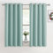PONY DANCE Vorhang Blickdicht Sommergrün Ösenschal 2er Set Verdunkelnde Gardinen Wohnzimmer Kurz Verdunklungsvorhänge Thermal Blackout Curtains, H 137 x B 117 cm