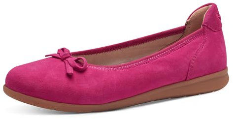 Tamaris COMFORT Damen Ballerinas aus Leder mit Schleife, Rosa (Fuxia), 39 EU