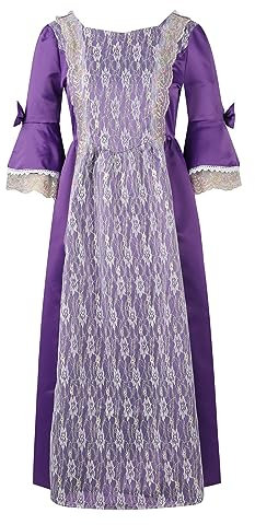 JUTOO Dirndl, Halloween Kostüme Damen Mode Europäische Palast Vintage Performance Kostüm Tanz Aristokratische Abendkleid Oktoberfest Outfit Dirndl Lang Dirndl Kik Dirndl Outfit (3XL, Lila)