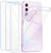 FLLAO Cover Compatibile con Samsung Galaxy A55 5G con 3 Pellicola Vetro Temperato, Custodia Trasparente Ultra Sottile Silicone TPU Morbido Case Protettivo Trasparente