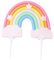 Rainbow Cake Topper, Soft Pottery Rainbow Cake Decorations, Colorful Happy Birthday Cake Pick for Rainbow Theme Baby Shower Kids Birthday Party Cake DIY