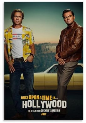 LETOOUY Film Once Upon A Time In Hollywood Art Poster Dekorative Malerei Leinwand Wandkunst Wohnzimmer Poster Schlafzimmer Malerei,Wandkunst Bilddruck Moderne Familienzimmer Dekor 12x18inch(30x45cm)