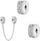 Annmors 925 Sterling Silber Bead Charms Europäische Armbänder Halskette Safety Chain & Clips Perlen mit Zirkonia,Weihnachten,Valentinstag,Muttertag,Geschenkanhänger Frauen und Mädchen 3-Stück/Paket