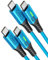 INIU Cable USB C a USB C, 100W [2Pack-2m, Azul] Cable USB C Carga Rapida PD 5A QC 4.0 Cable Tipo C Nylon para iPhone 15 Pro MacBook Pro 2020 Samsung S22 Ultra iPad Air Pixel 7 Huawei P30 Steam Deck