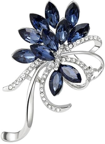 Trachten-Brosche Strass-Edelweiß klar API060 Damen Trachten Haarnadeln Edelweiß klein Haarschmuck Vintage Dirndl Hochzeit