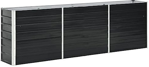 Tino Tech Jardín alto de 240 x 40 x 77 cm, acero galvanizado, jardinera de cultivo, jardinera de metal, para exteriores, color antracita