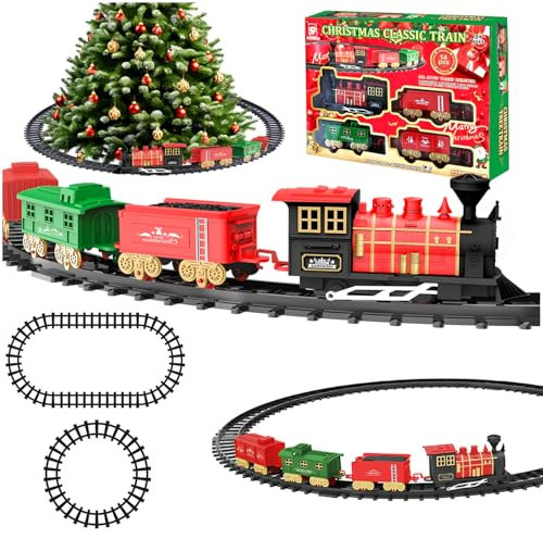 Daity Trenino di Natale elettrico, silenzioso e durevole, adatto per bambini dai 3 anni in su