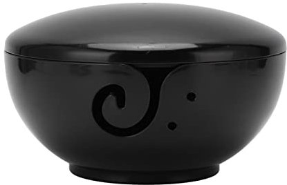 Luqeeg Plastic Knitting Bowl with Lid, Premium Material, Glossy Surface, Exquisite Texture, Easy Carry Yarn Holder for Crochet Wool Ball, Keep Clean, Great Yarn Storage Solution