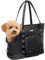 pecute Hundetasche für Kleine Hunde 6kg, Tragetasche Hund Hundetragetasche Leichte, Faltbare Hundetransportbox, Katzen Transporttasche für Unterwegs, Schwarz XL