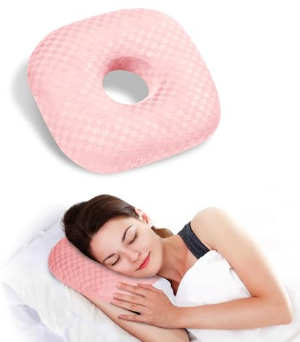 Babyezz Eine Seitlich Gelockte Schläfe, Die Auf Eine Entzündete Schläfe und Entzündete Ohren Passt, Eine Baumwolle und Polyester Entsprechend Verstellt (Rosa)