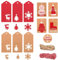 Tag Regalo di Natale,MonQi 220pcs Etichette di Carta Kraft di Natale con 20m Spago d Luta e 10m di Filo Rosso,Etichette Regalo Natale,Etichette Natalizie,Etichette Natale Carta(11 stili Motivi Natale)