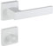 Gedotec Türklinke Aluminium Türbeschlag weiß Türgriff Zimmertür - PUSH 1317 | Rosetten-Garnitur für Innentüren | WC - Badezimmer | Türdrücker weiss matt | 1 Set - Drückergarnitur eckig mit Schrauben