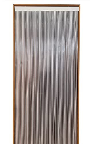 Cortina Mosquitera Puerta Exterior/Cortinas de plástico para Puertas Exteriores/Transparentes y de Colores. Ajuste Medida Ancho X Alto. Color: Cristal. Medidas: 74cm x 190cm