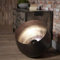 famlights Industrie Tischlampe Leonardo Vintage Look/Schwarz-glänzendes Metallgestell Tischleuchte Tischlampe E27 / Metall Wohnzimmerlampe Nachttischlampe Vintage Landhaus Industrial Schlafzimmer