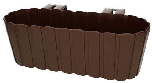 KOTARBAU® Jardinière pour Balcon 40x15x15 cm Marron à Suspendre à la Balustrade Imitation Lattes de Bois
