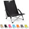 meteor Chaise de Camp Pliante Transat Siège extérieur léger et Durable, idéal pour Le Camping, Les Festivals de Plage, Les Voyages en Caravane de Jardin, Le Barbecue de pêche (Black, 55 x 66 x 51 cm)