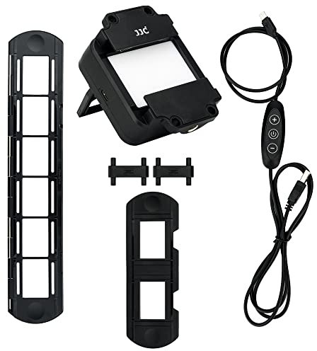 JJC Slide & Film Remake, Con 1 Supporto Per Diapositiva da 35 mm, 1 Supporto Per Pllicola e Luce LED, 10 Livelli di Luci LED 6500K per La Copia Negativa