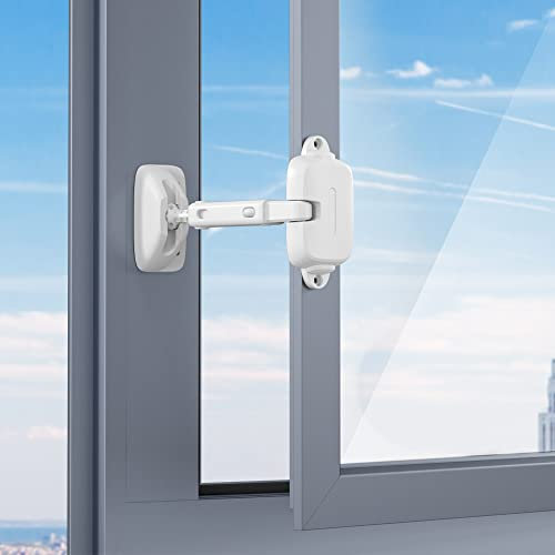 SAFELON Ajustable Ventana Gap Tamaño Bebé Seguridad Ventana Restrictiva, Cerradura de Seguridad a prueba de Niños para Niños y Mascotas, Fácil de Instalar y Usar (1 Pieza, Blanco)