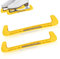 Cyrank 1 Paar Sport Hockey Blade Guards, Kufenschoner für Eishockey und Schlittschuhe, Eishockey Skate Blade Guards, Kunststoffabdeckung mit Spring für Kinder Erwachsene Eiskunstlaufschuhe(Gelb)