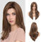 Brown Wigs for Women Long Slight Curly Layered Wig with Fringe Synthetic Wigs for Daily and Party Wear