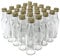 Aromhuset Lot de 25 bouteilles en verre vides de 50 ml avec verres à vodka, transparents et bouchons à visser dorés, à remplir avec de l'alcool, des liqueurs, des digestifs, des épices et des