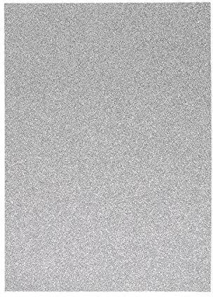 Glitzer Moosgummi Platte - DIN A4 - 1 Bogen Moosgummi Glitzer - Schaumgummi Basteln - Schaumstoff zum Basteln (Moosgummi SILBER)