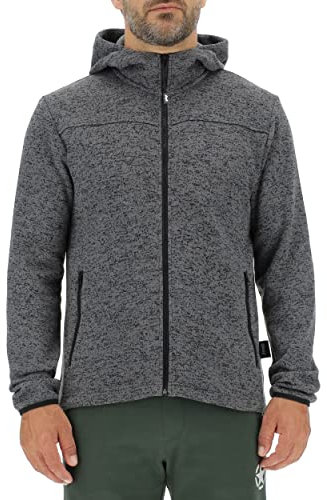 JEEP O102558-G557 J MAN HOODED TRICOT FLEECE JACKET W/Zipped Pockets J22W Dark Grey Melange XL